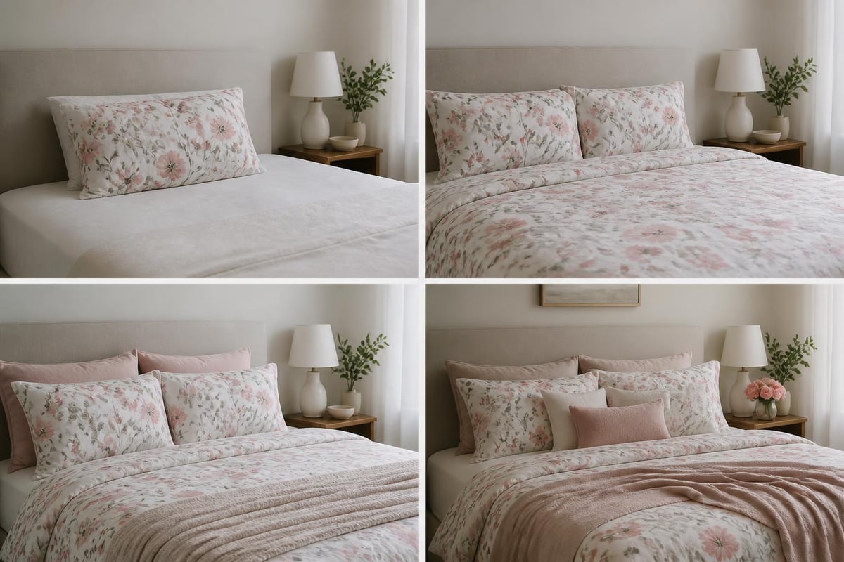 Budget floral bedding styling