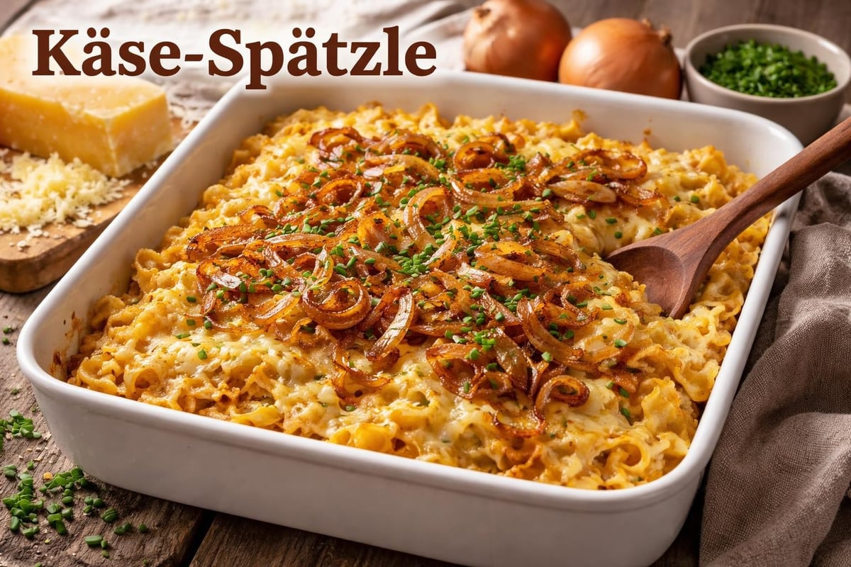 Käse-Spätzle Schichtung