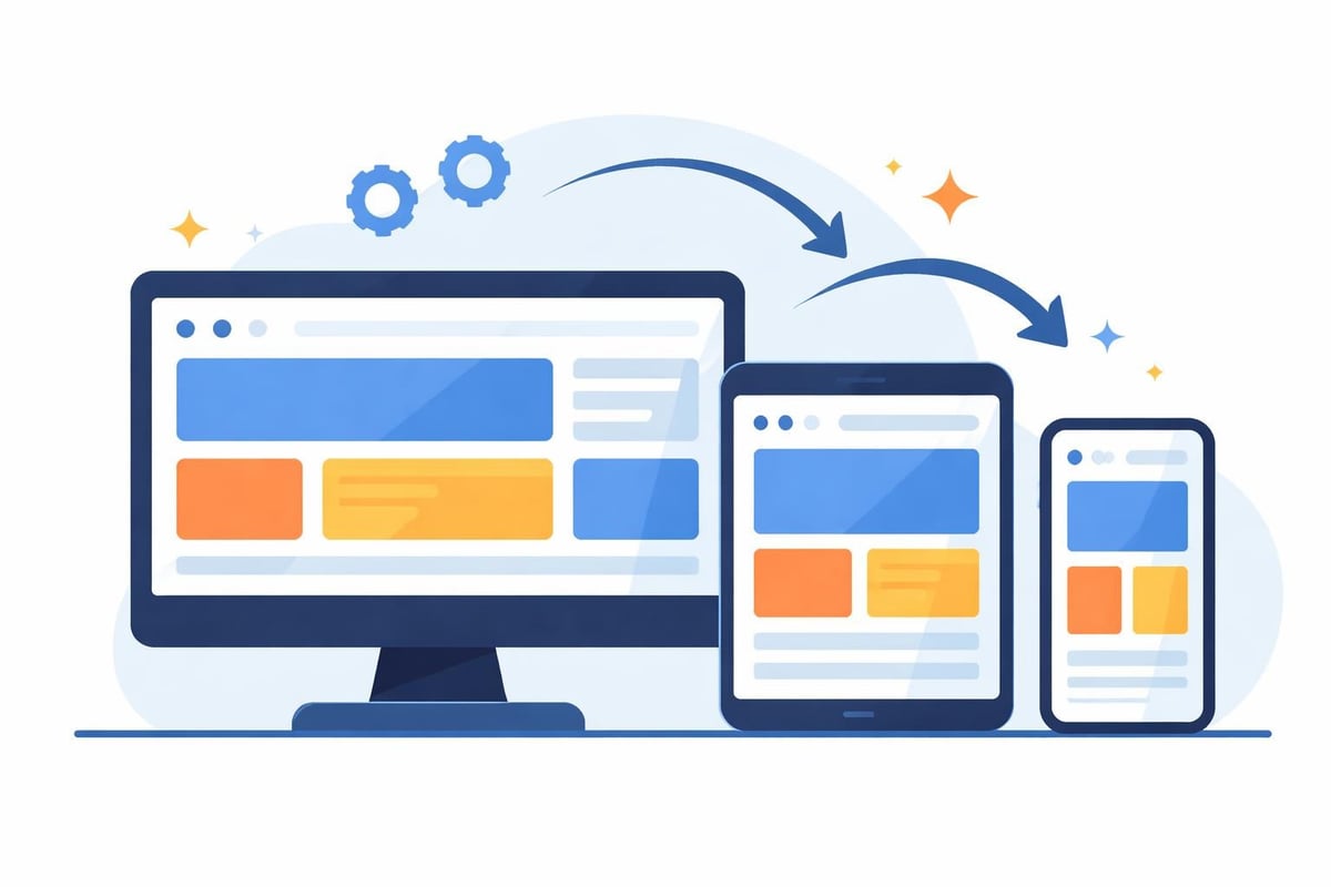 Responsive website adapting to devices