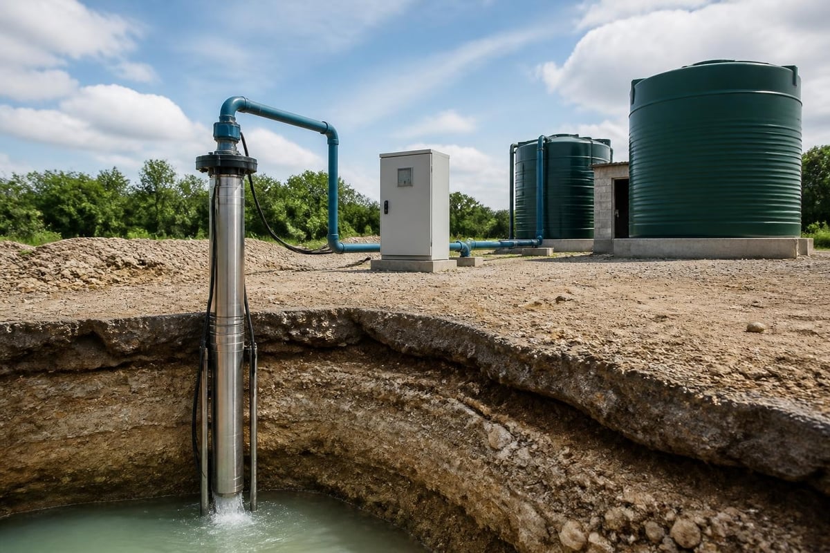 Bore hole water supply system components