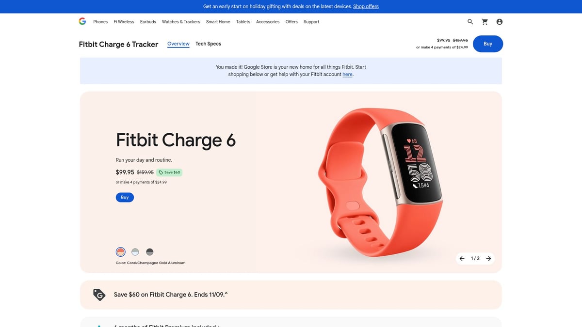 8 Awesome Gift for Gym Fans to Elevate Their Workout 2025 - Fitbit Charge 6 Fitness Tracker