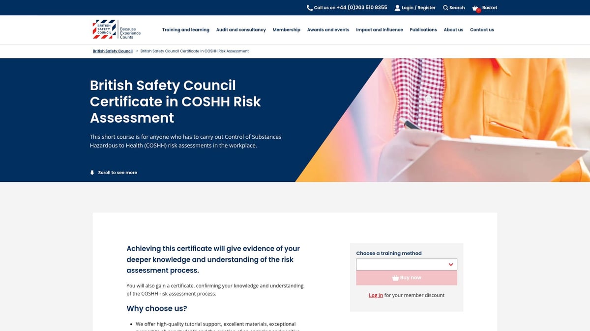Top 7 Health Safety Courses to Boost Your Career in 2026 - British Safety Council Certificate in COSHH Risk Assessment