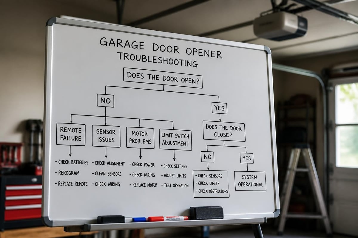 Garage door opener diagnostic flowchart