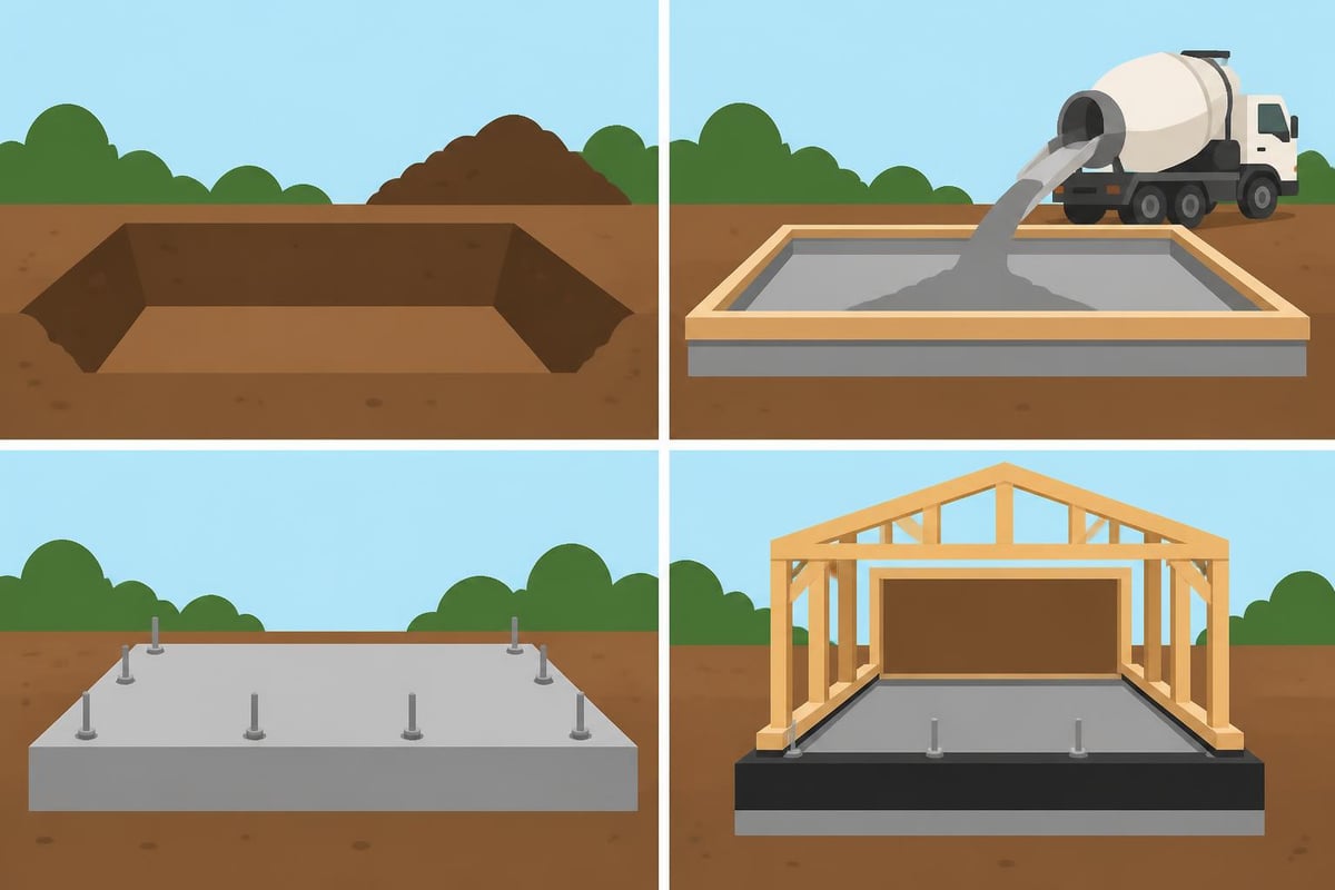 Garage foundation preparation process