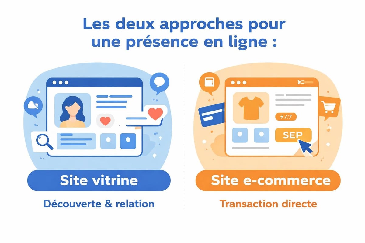 Comparaison site vitrine et e-commerce