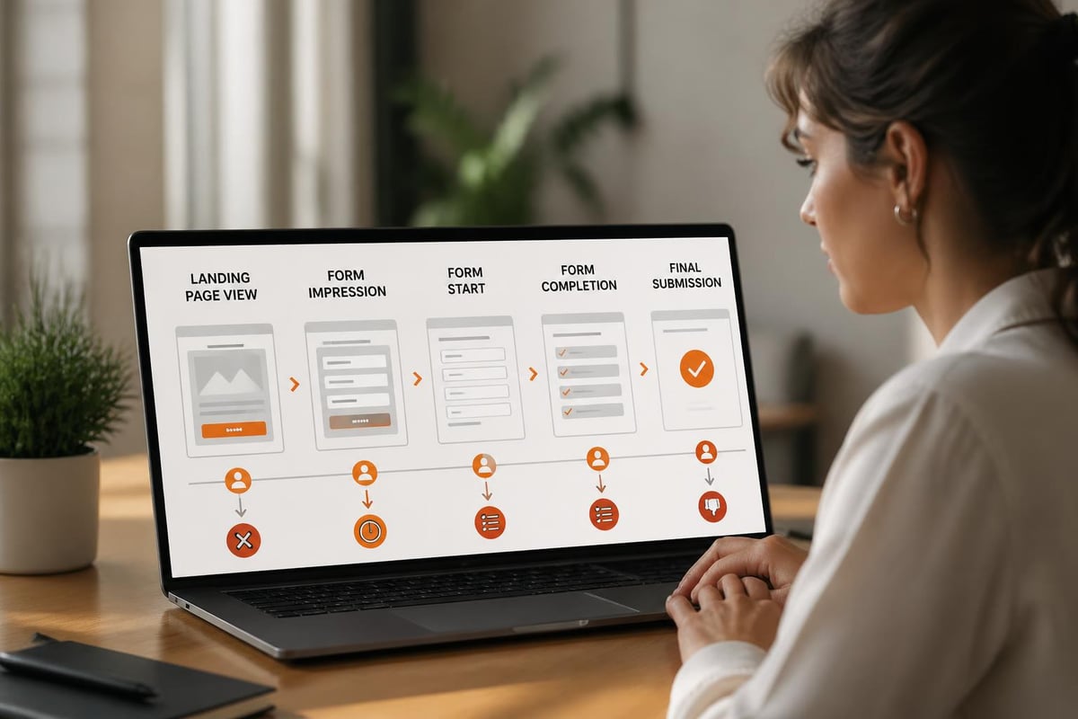 Leadforms: Mastering Lead Capture Without Losing Prospects Leadform conversion funnel showing drop-off points