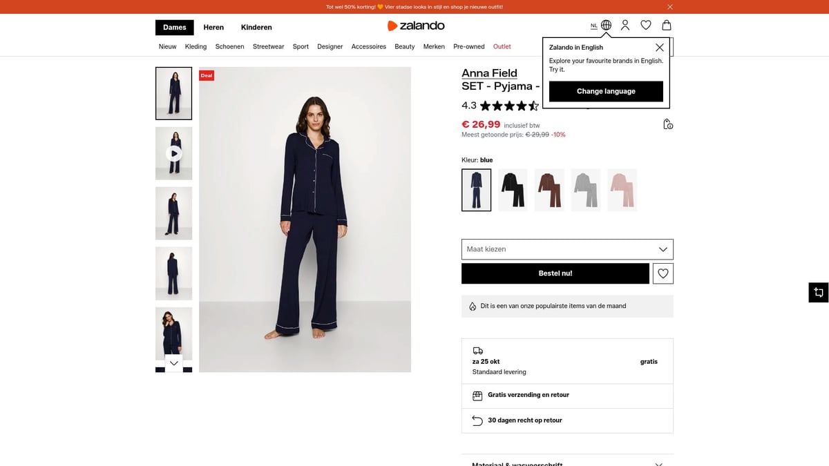 7 Beste Sale Kleding Deals Die Je Niet Mag Missen In 2025 - Anna FieldSET - Pyjama - blue