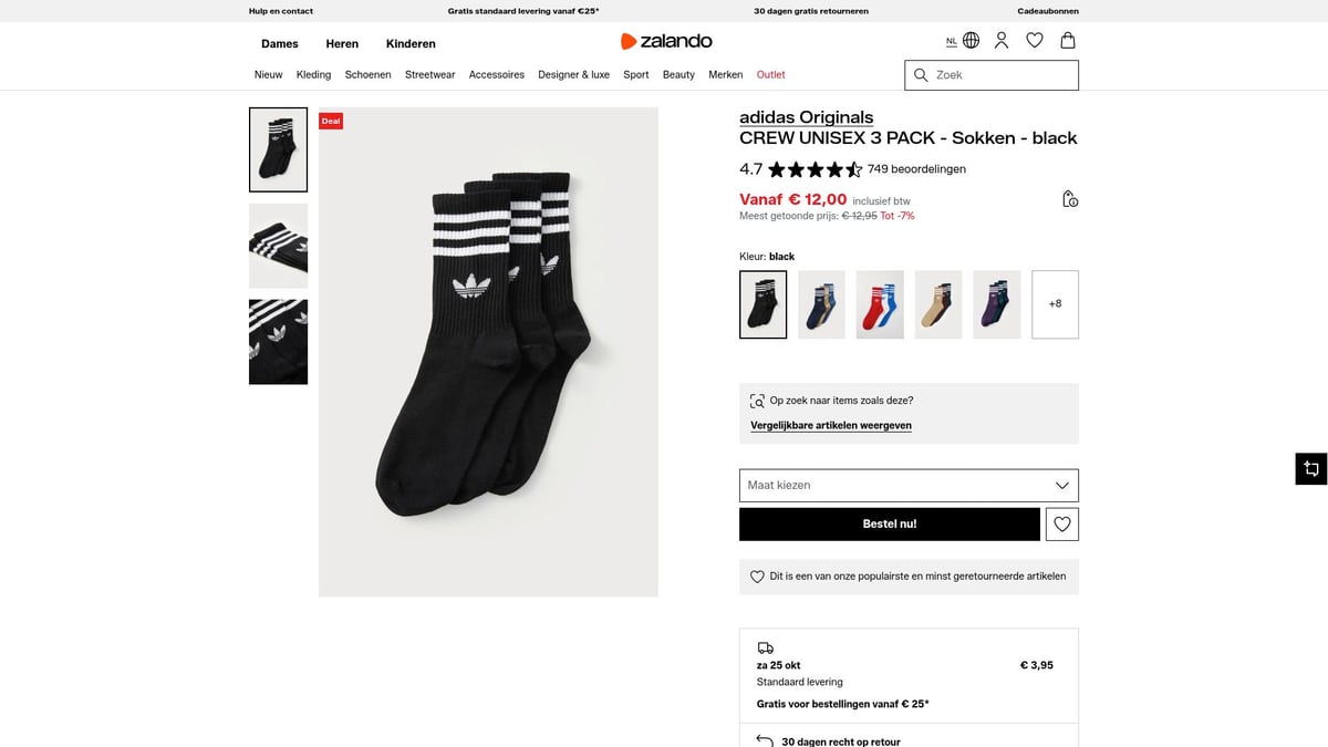 7 Beste Sale Kleding Deals Die Je Niet Mag Missen In 2025 - adidas OriginalsCREW UNISEX 3 PACK - Sokken - black