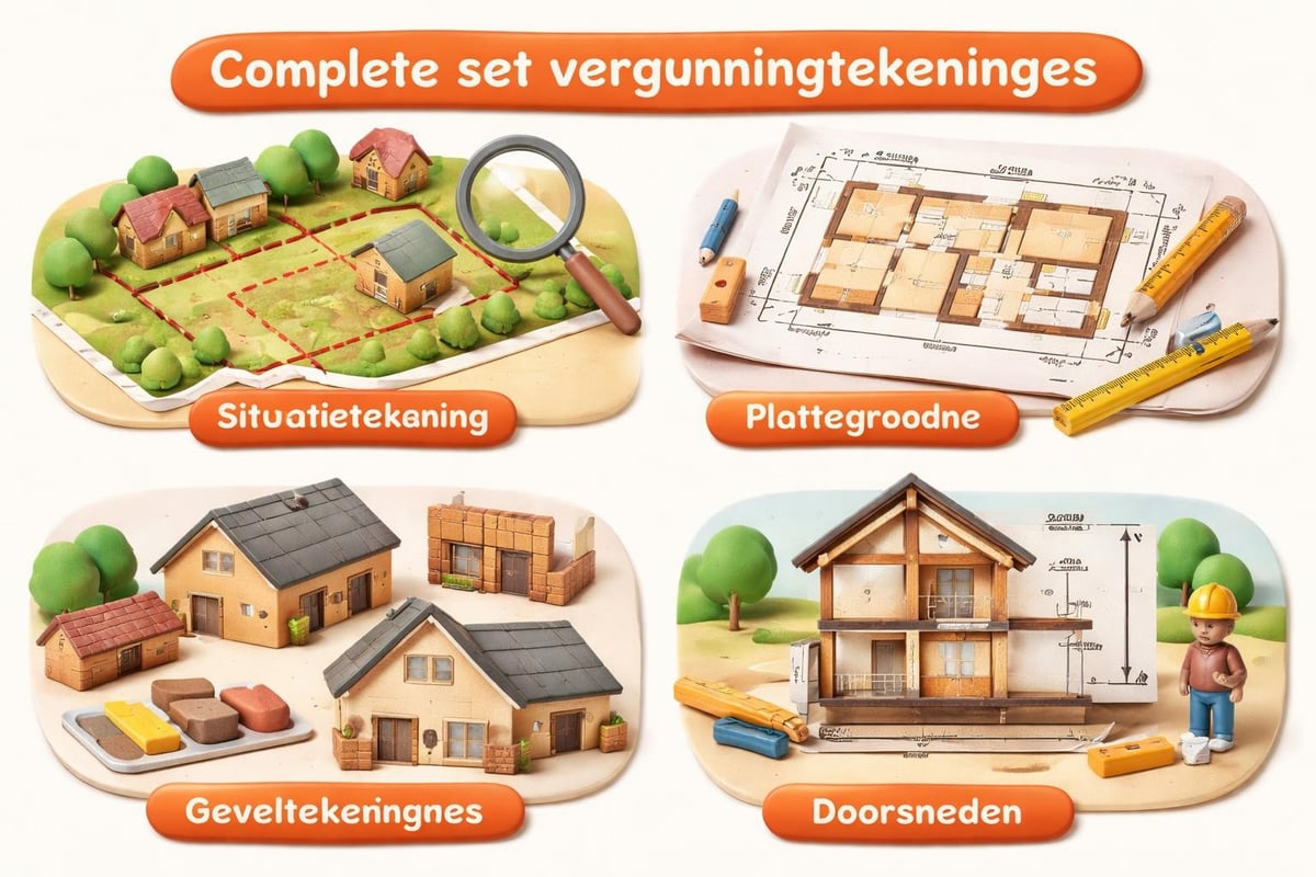 Overzicht bouwtekeningen voor vergunning