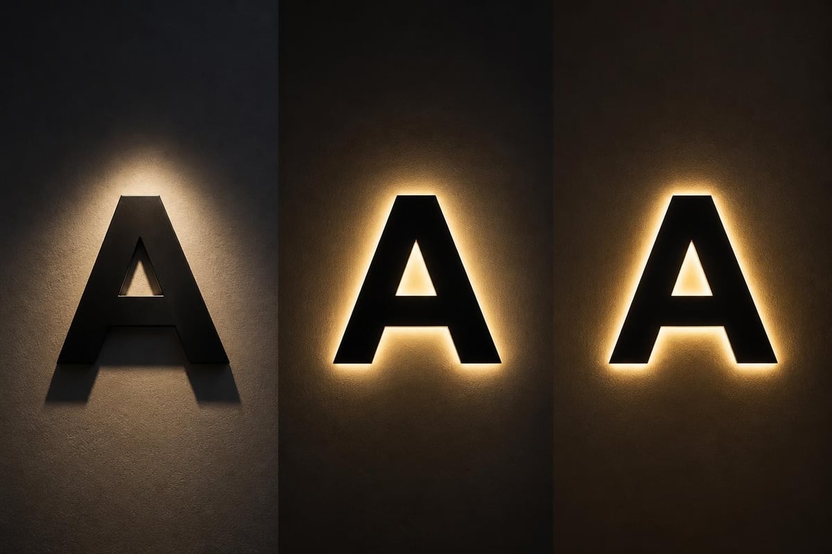 3D signage lighting methods