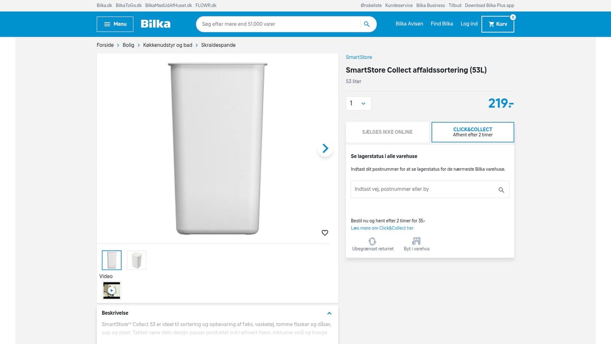 7 Smarte Valg Til Affaldsspand K&oslash;kken I 2026 - SmartStore Collect Affaldssortering (53L)