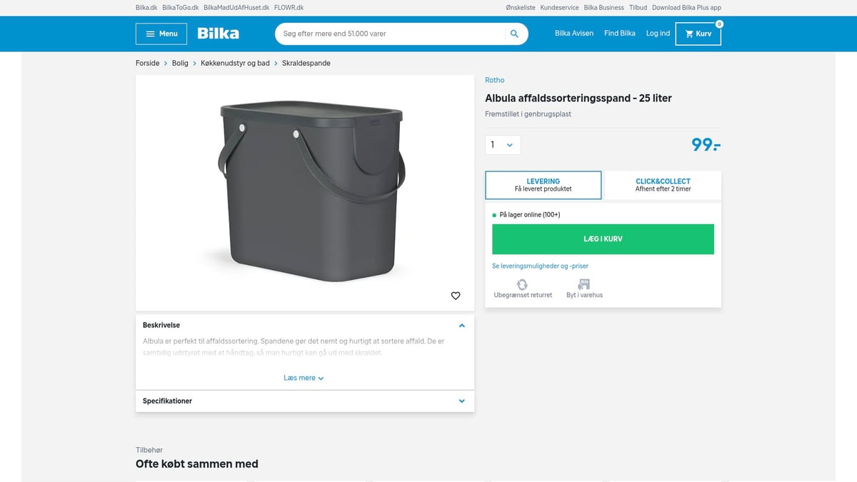 7 Smarte Valg Til Affaldsspand K&oslash;kken I 2026 - Albula Affaldssorteringsspand &ndash; 25 Liter Genbrugsplast