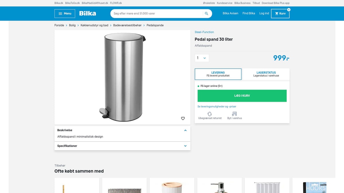 7 Smarte Valg Til Affaldsspand K&oslash;kken I 2026 - Pedal Spand 30 Liter &ndash; Klassisk Og Hygiejnisk