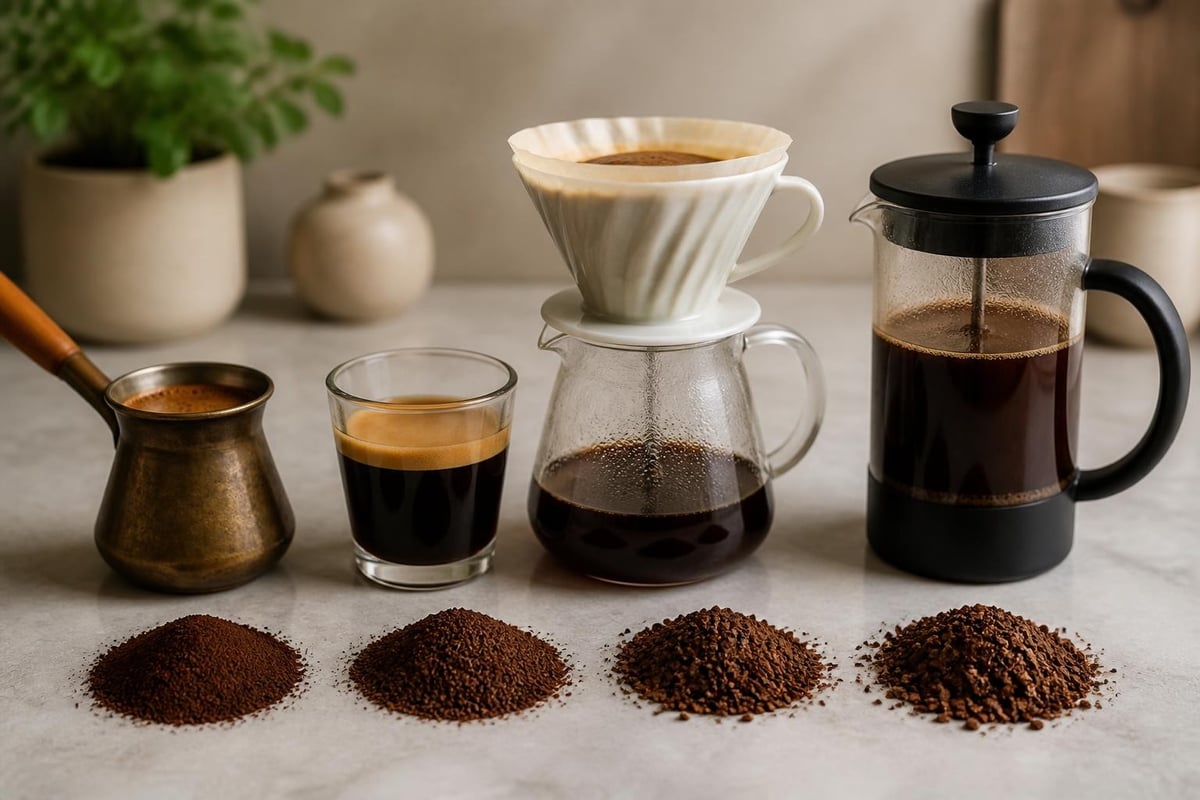 Grind size extraction spectrum