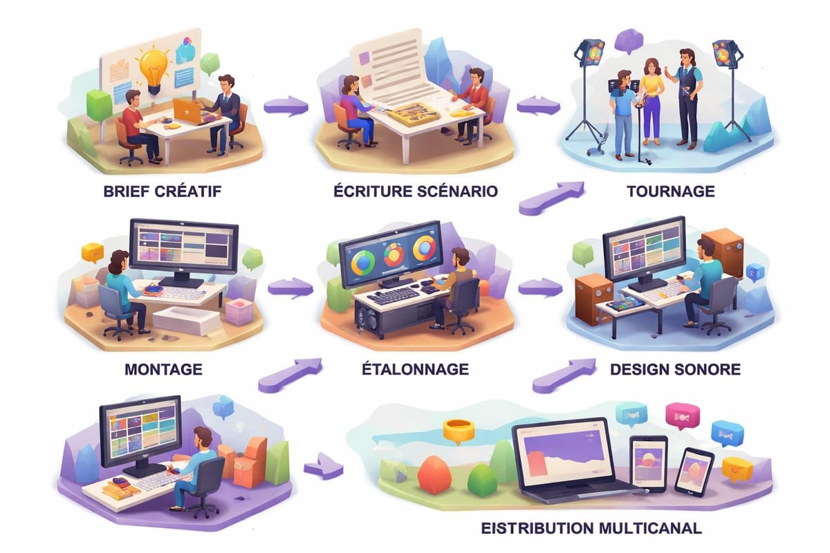 Processus production vidéo entreprise