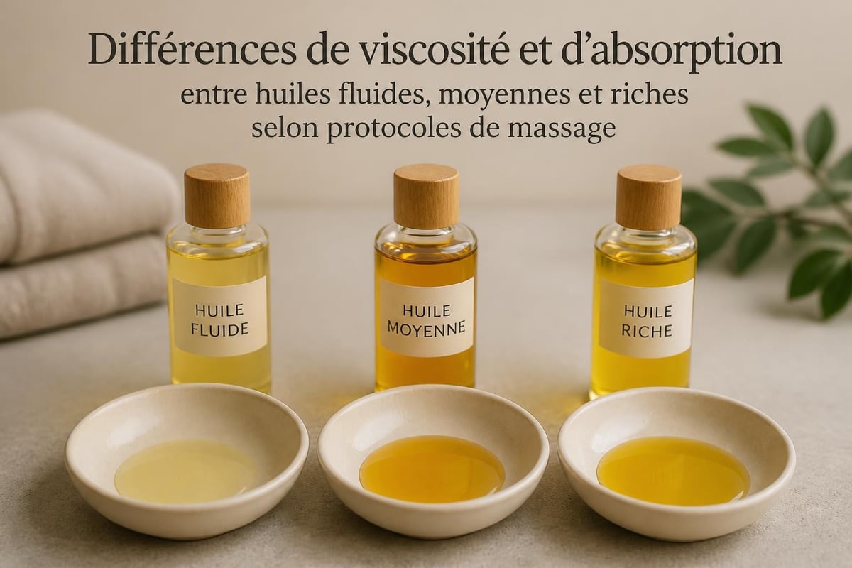 Comparaison textures huiles massage