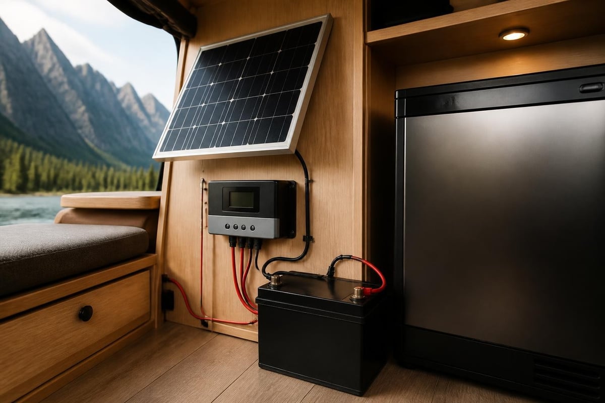 Solcellelading av 12V batteri