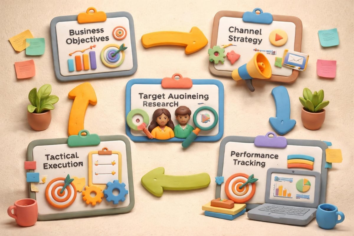 Marketing strategy components diagram