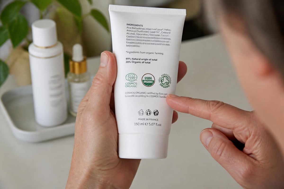 Organic product label verification