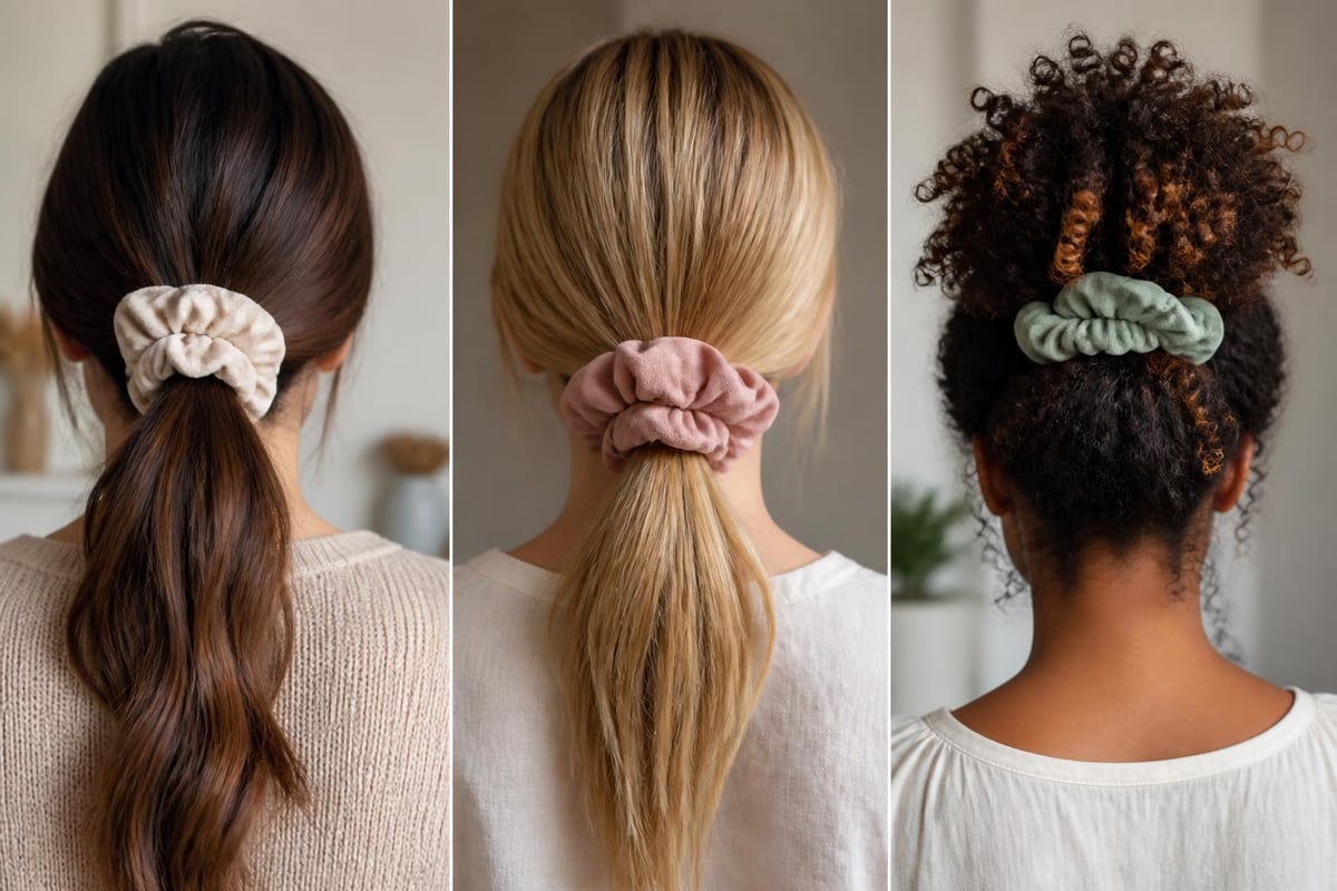 Large hair scrunchie sizing comparison options thick fine textured hair