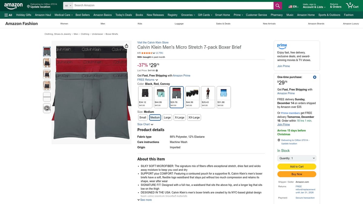 Top 8 Moisture-Wicking Underwear Men Should Try in 2026 - Calvin Klein Micro Stretch 3-Pack Boxer Brief