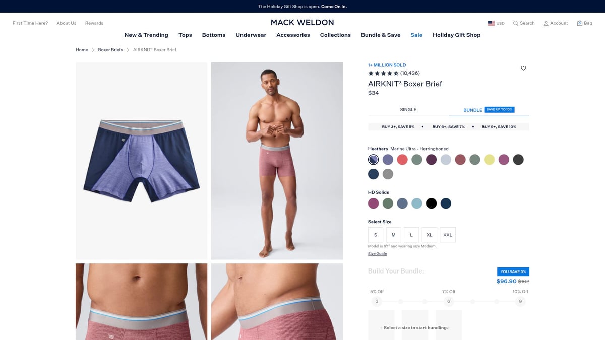 Top 8 Moisture-Wicking Underwear Men Should Try in 2026 - Mack Weldon AIRKNITx Trunk