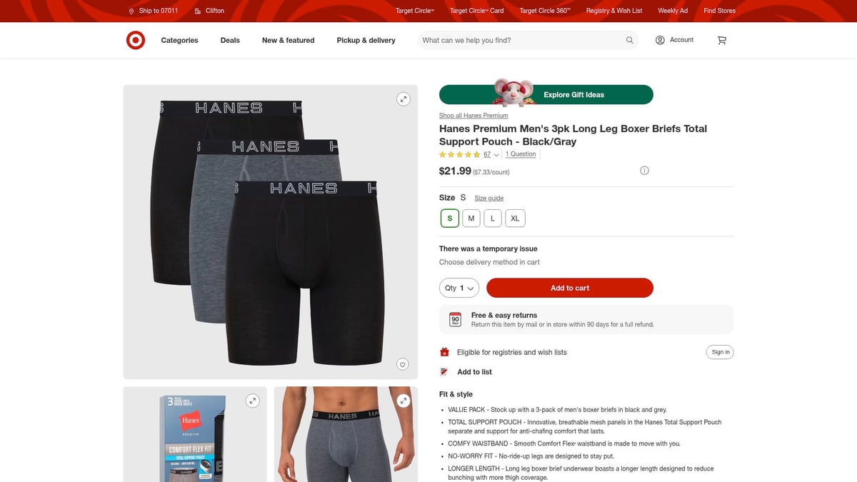 Top 8 Moisture-Wicking Underwear Men Should Try in 2026 - Hanes Premium Men’s 3pk Long Leg Boxer Briefs Total Support Pouch