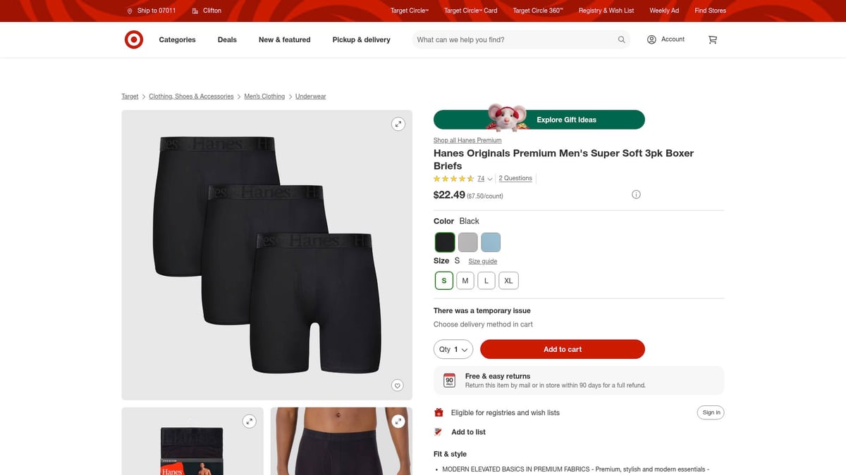 Top 8 Moisture-Wicking Underwear Men Should Try in 2026 - Hanes Originals Premium Men’s Super Soft 3pk Boxer Briefs