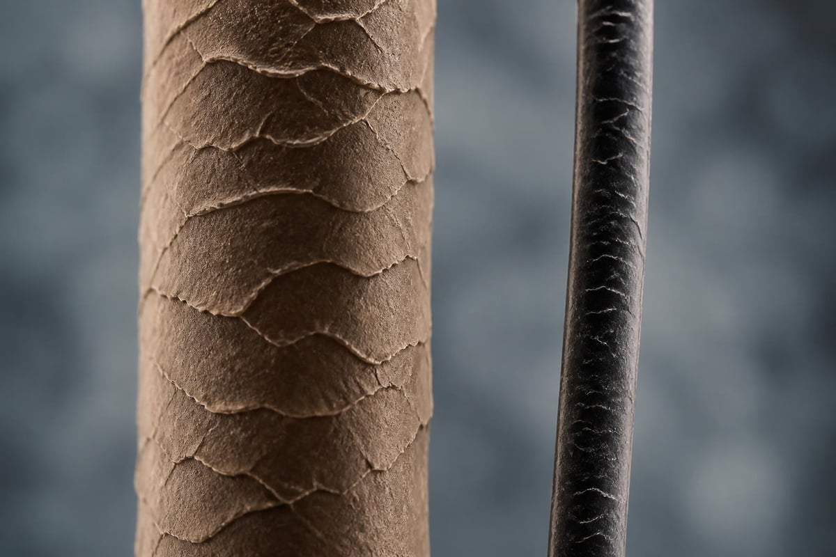Beard hair structure comparison