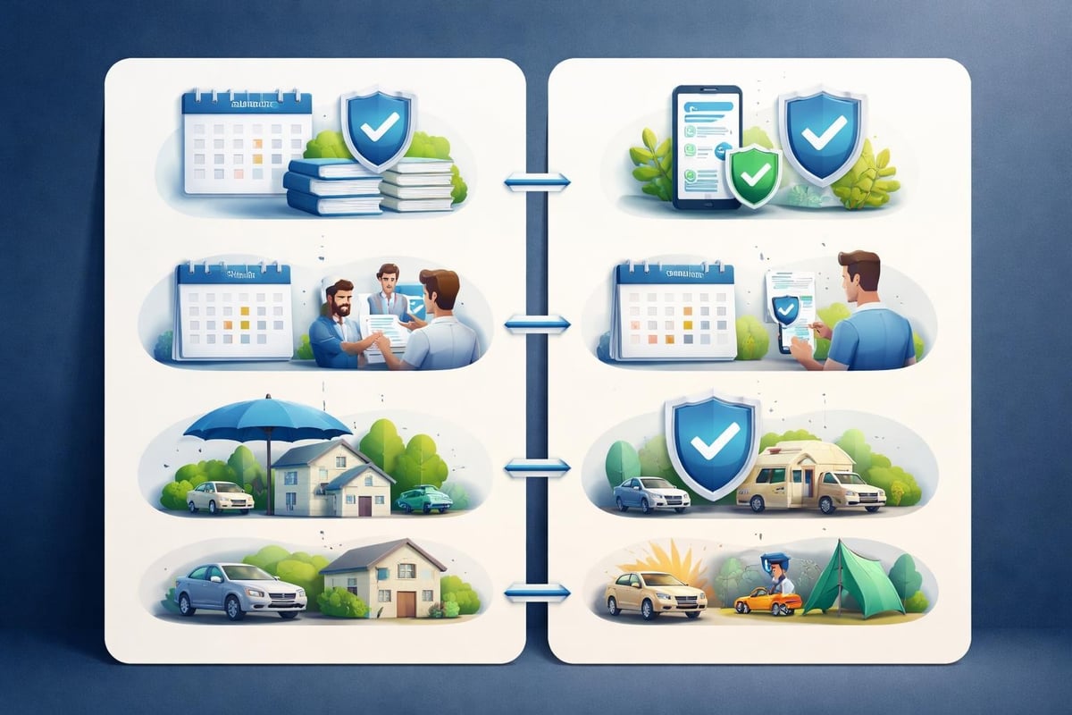 Concepto de seguro temporal de coche