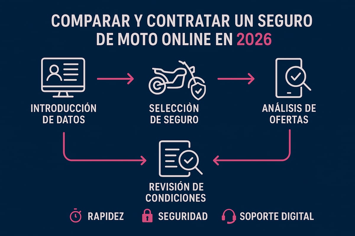 Paso a paso: c&oacute;mo comparar y contratar tu seguro de moto online en 2026