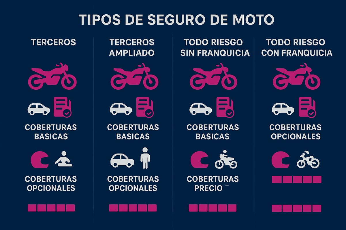 Tipos de seguros de moto disponibles en los comparadores