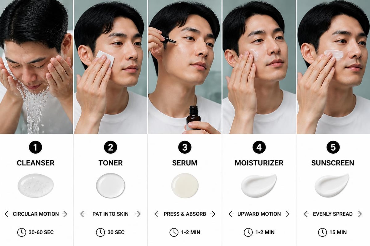 Proper men's skincare application technique