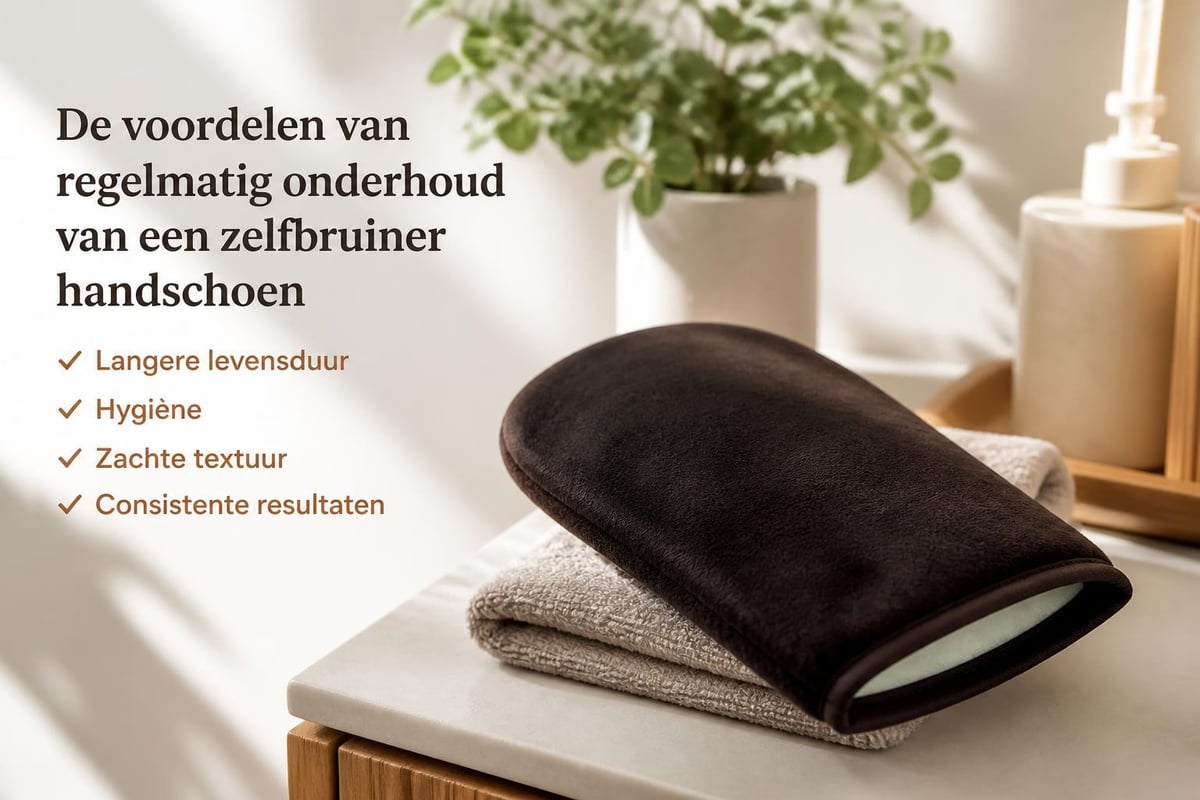 Verzorging voordelen zelfbruiner handschoen