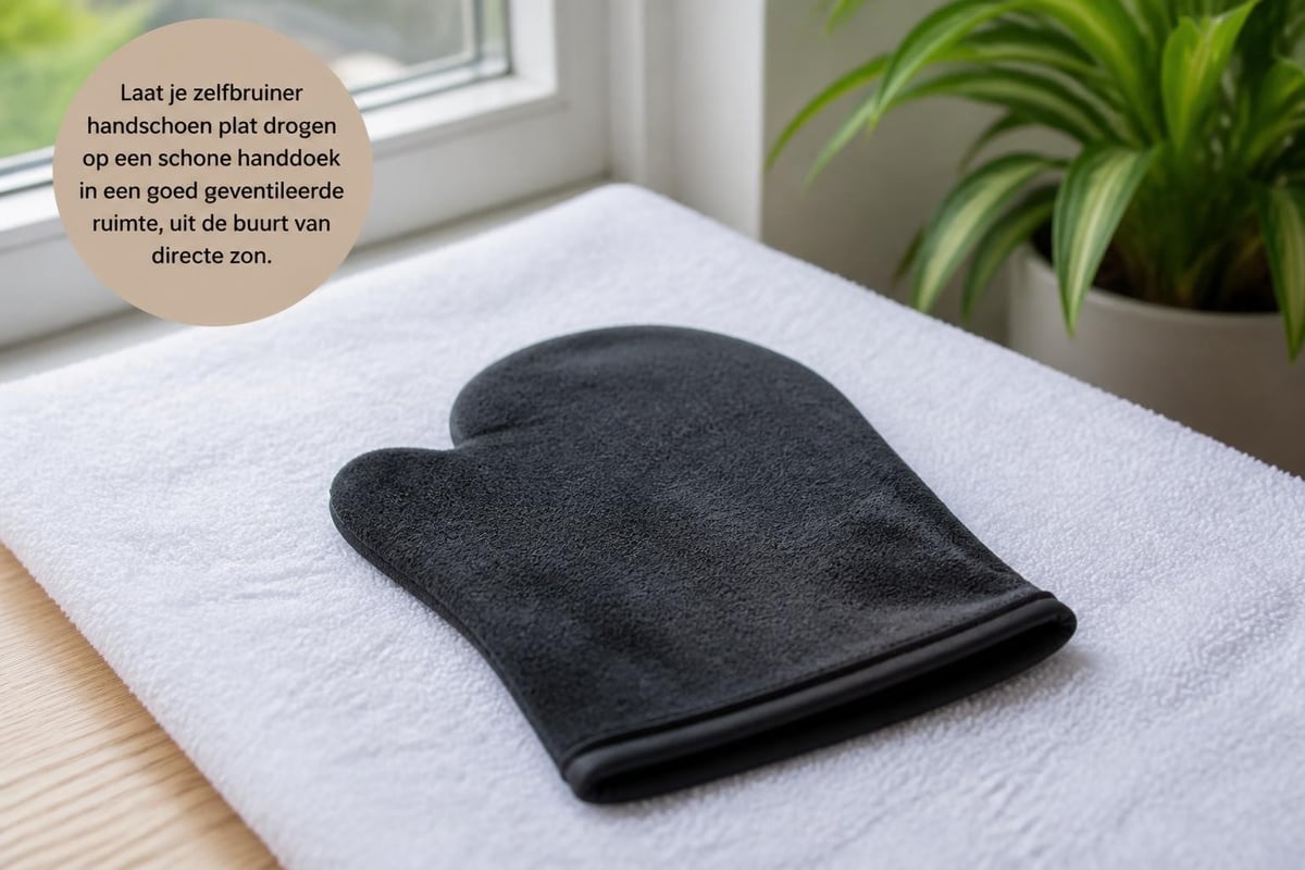 Droogproces zelfbruiner handschoen