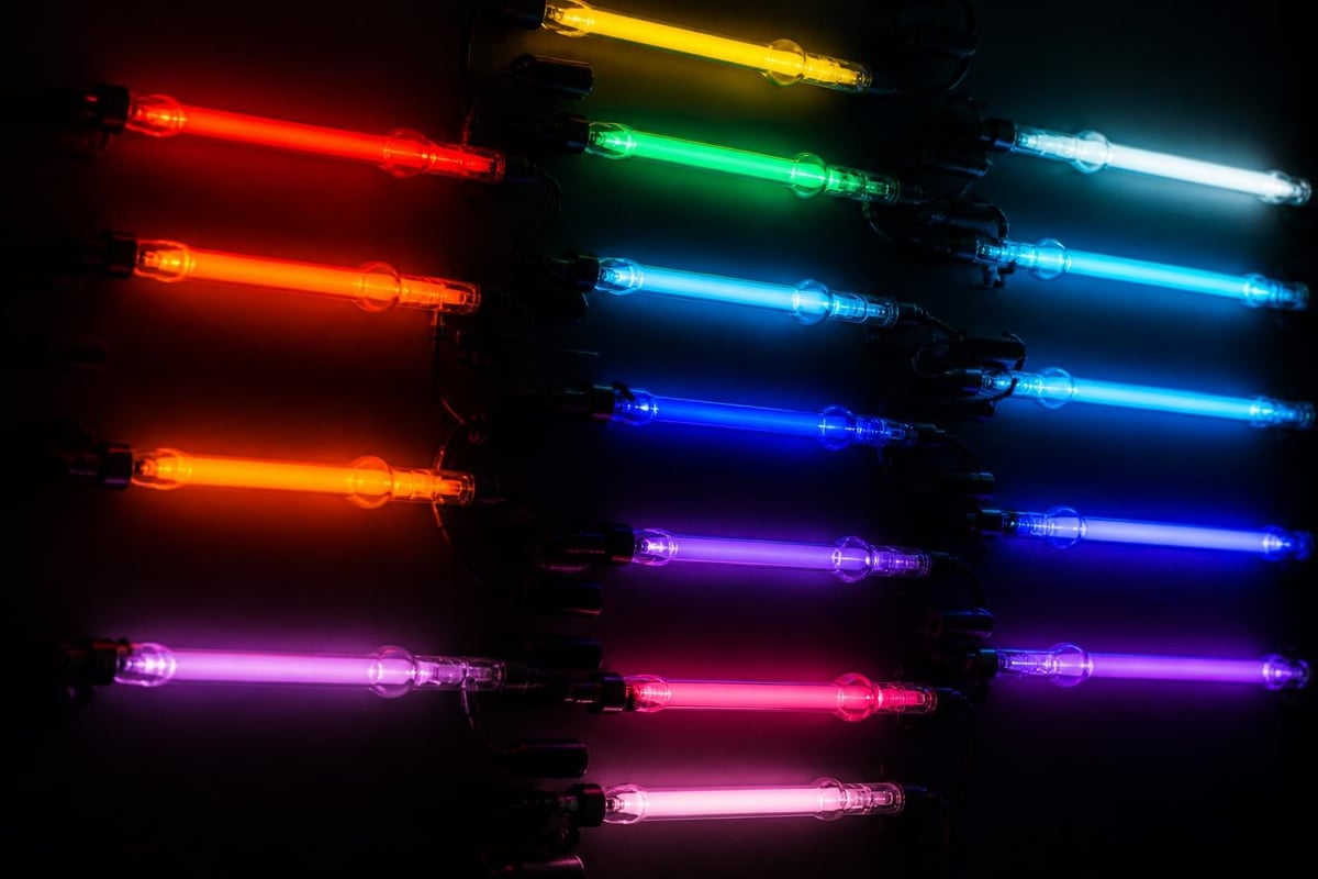 Neon gas discharge process