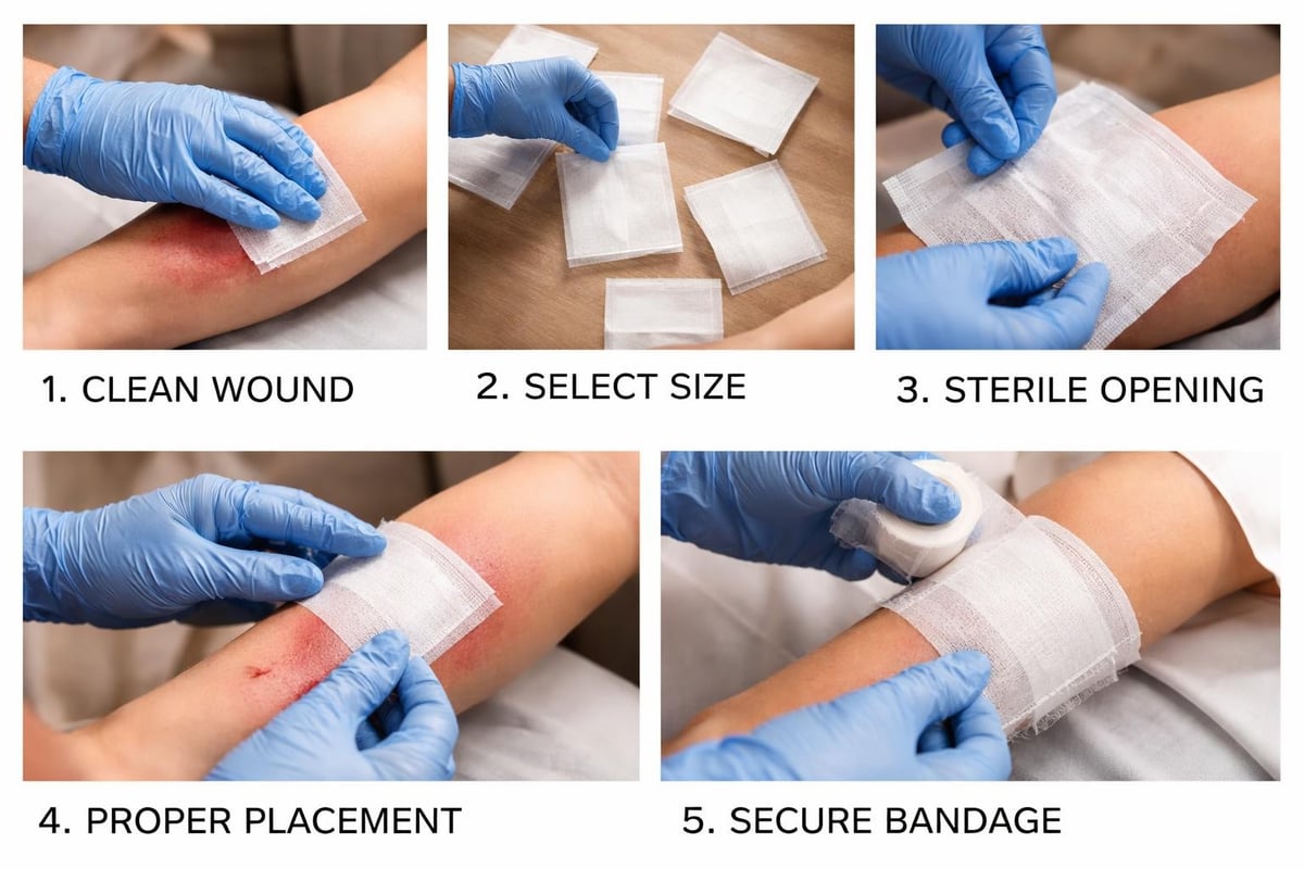 Wound dressing application process