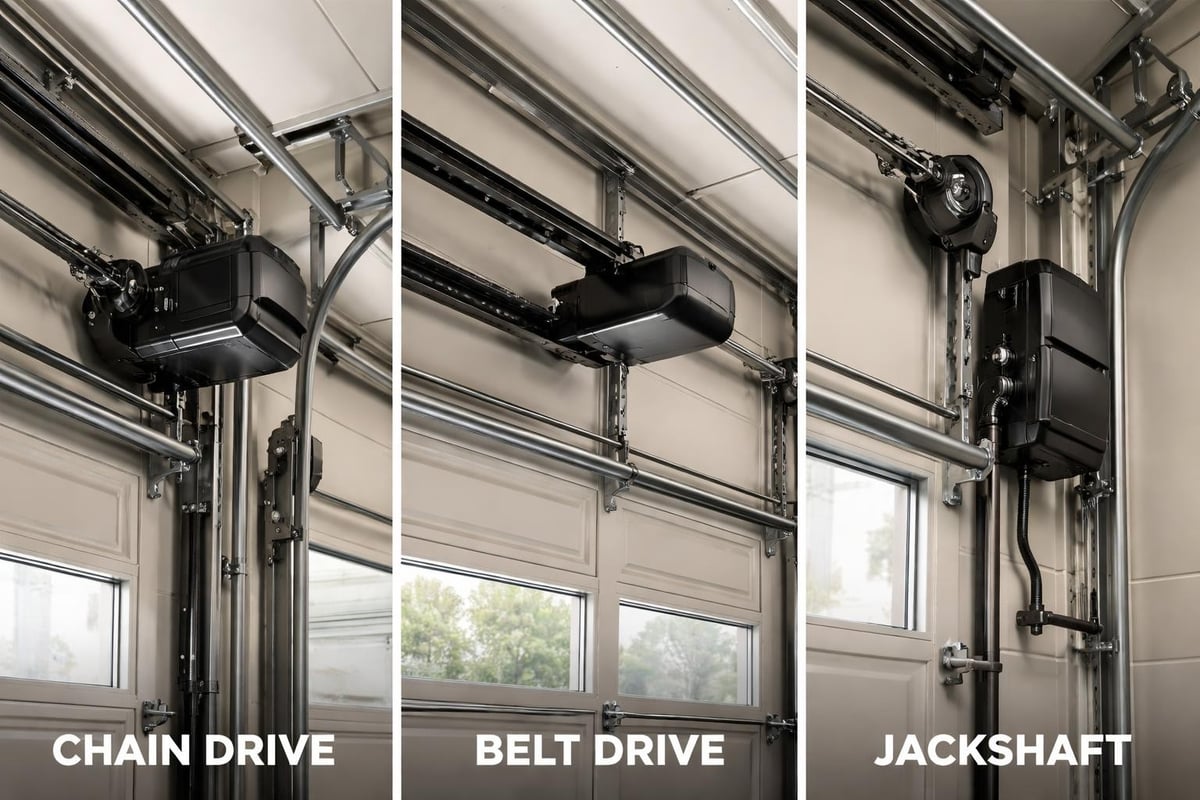 Industrial door opener drive systems