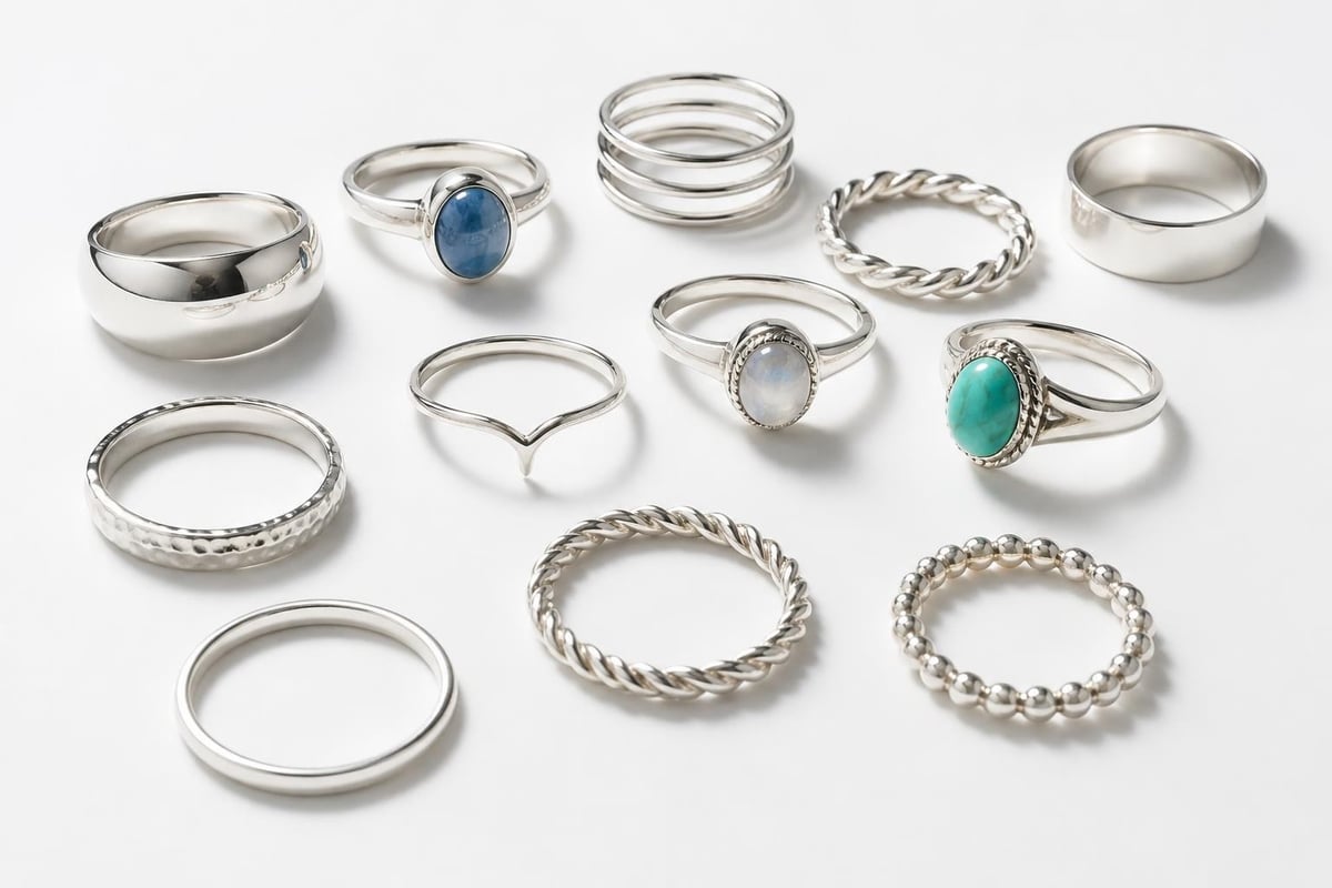 Sterling silver ring style categories