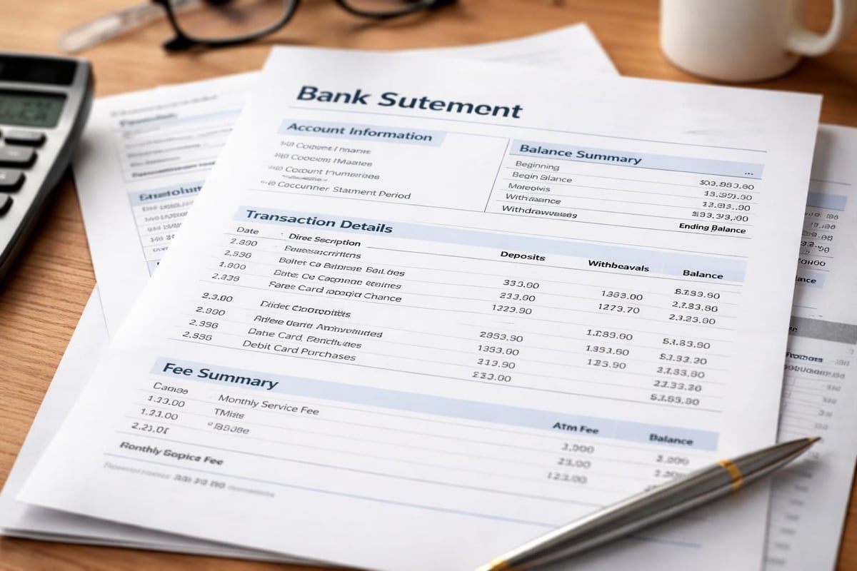 Bank statement components