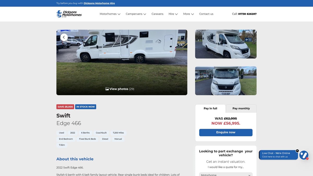 Top 7 6 Berth Motorhomes For Families In 2025 - Swift Edge 466