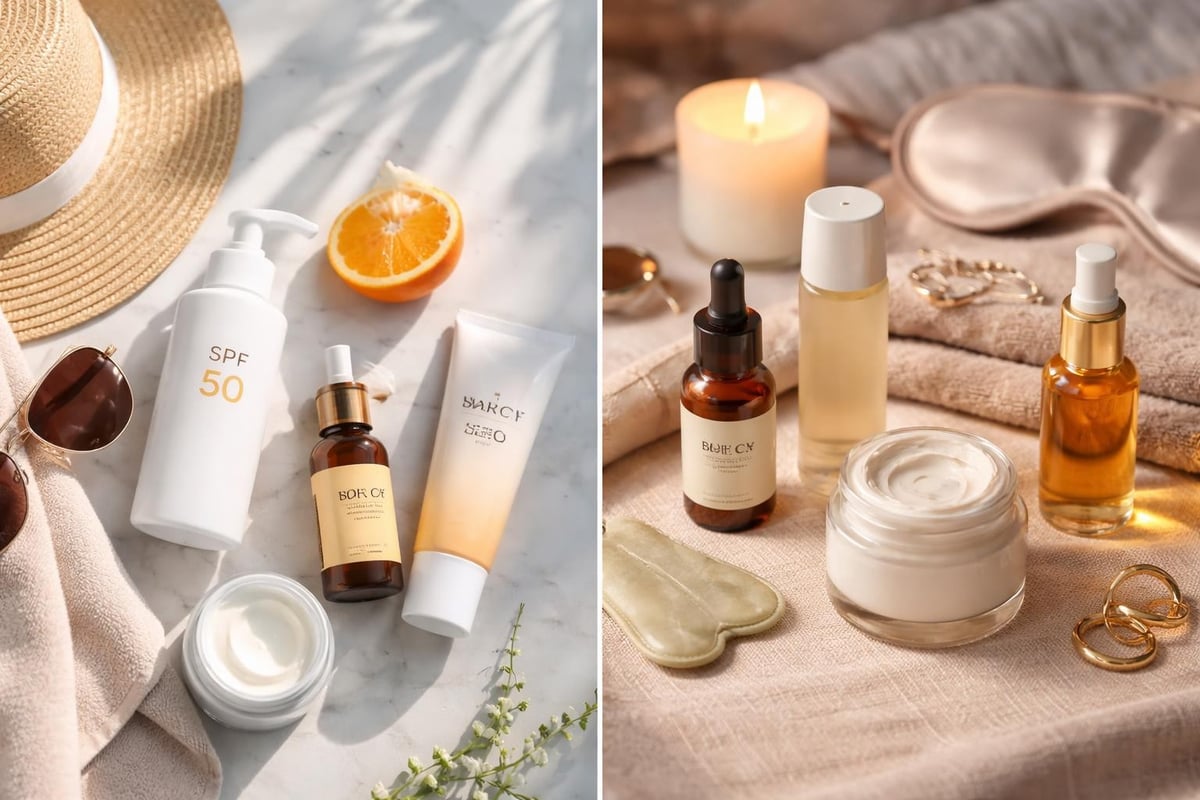 Day versus night skincare
