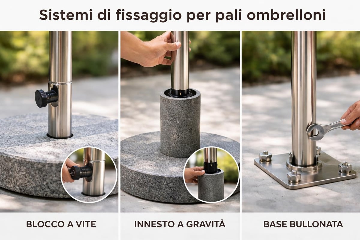 Sistemi fissaggio ombrellone