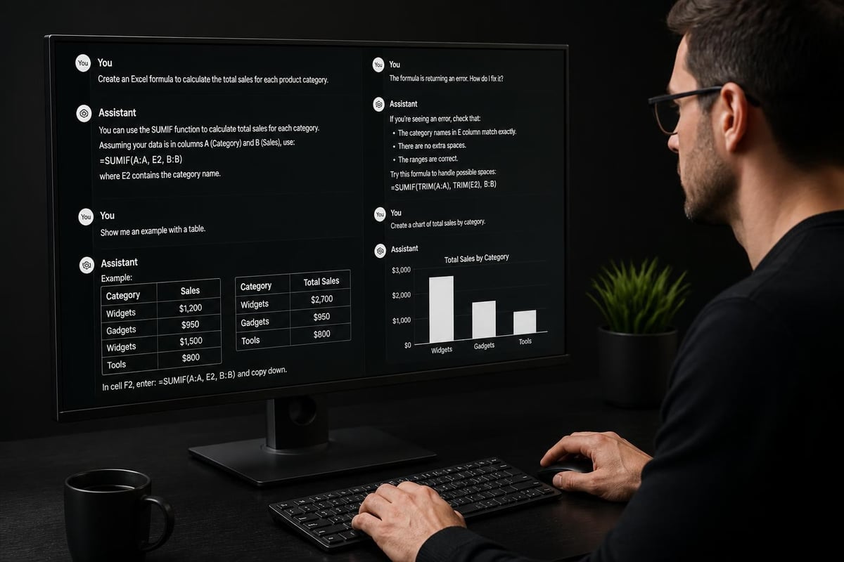 AI assistant workflow in Excel