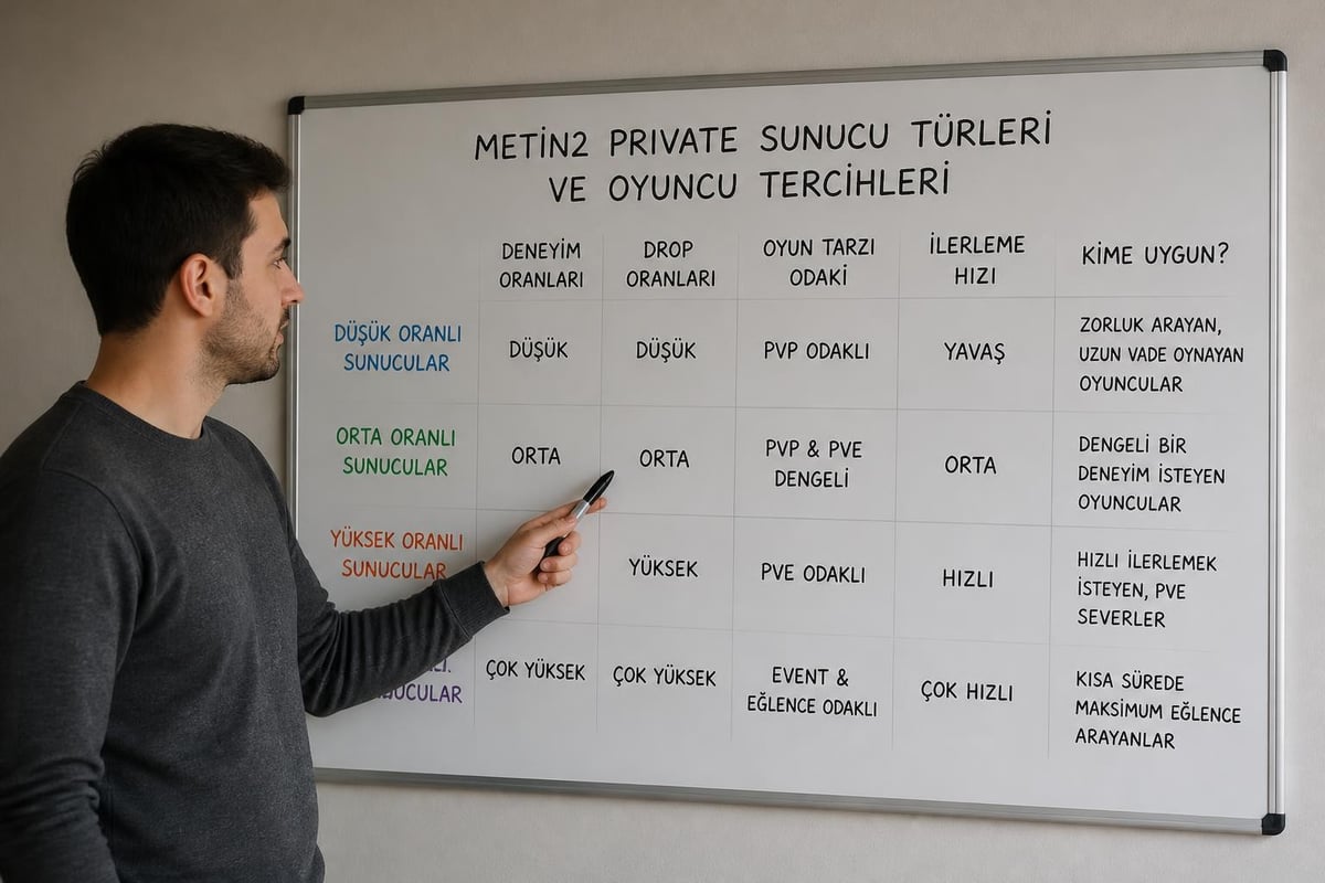 Metin2 server types comparison