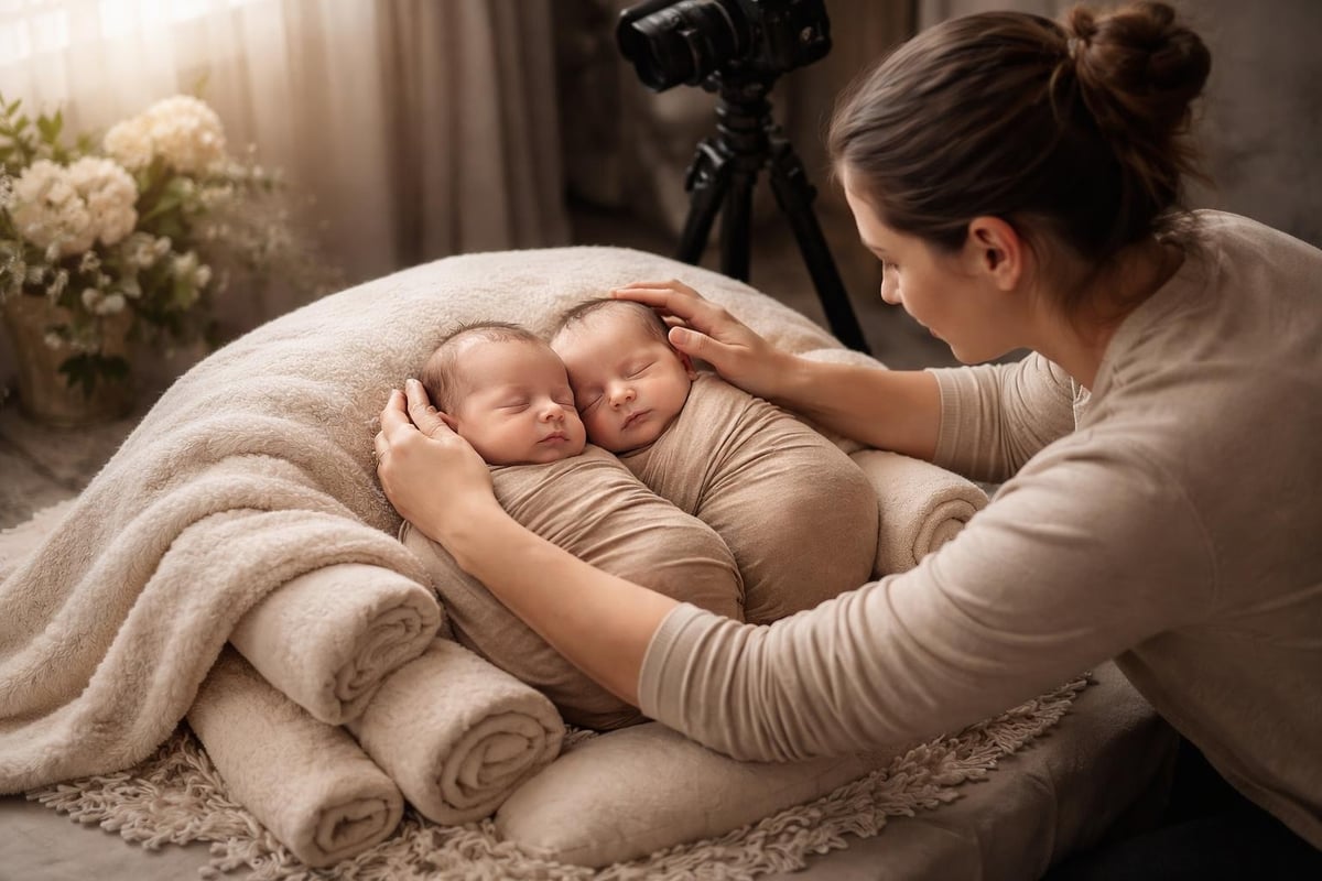 Twin newborn photography safety techniques