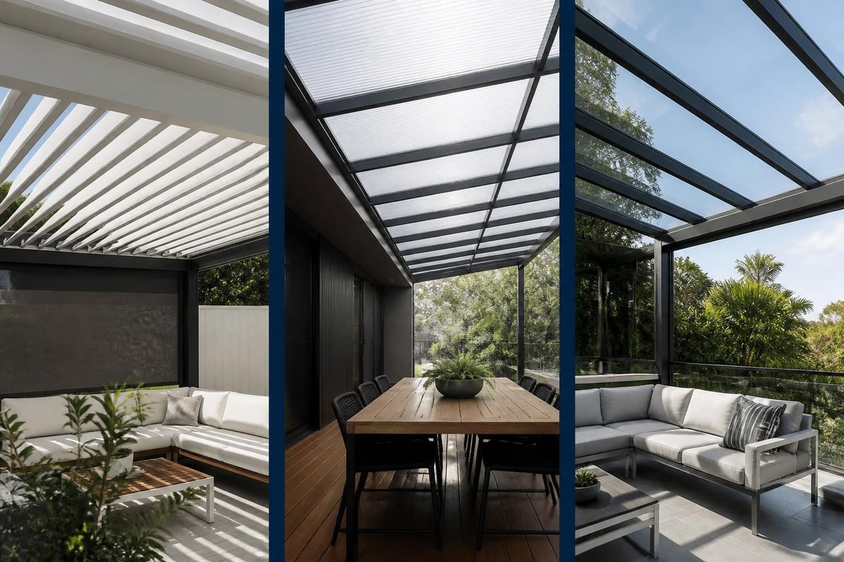 Pergola roof material comparison
