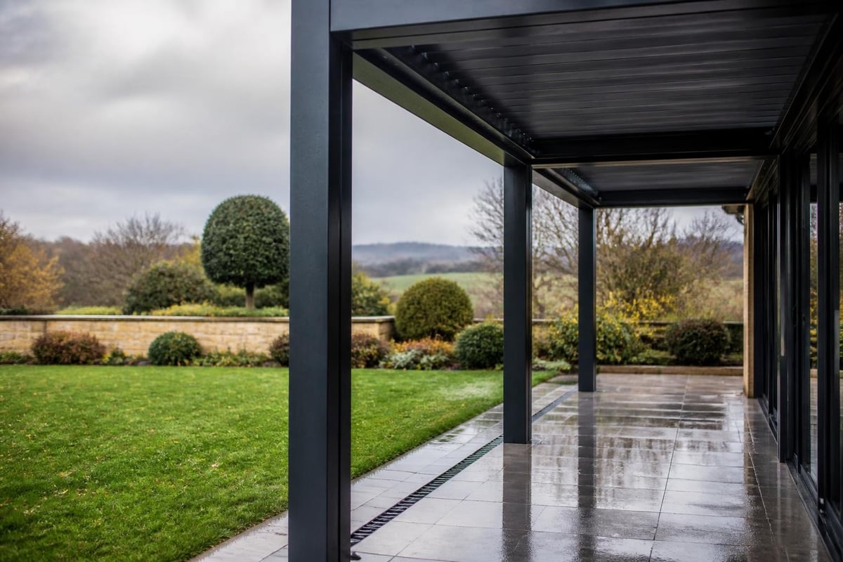 Garden pergola weatherproofing systems