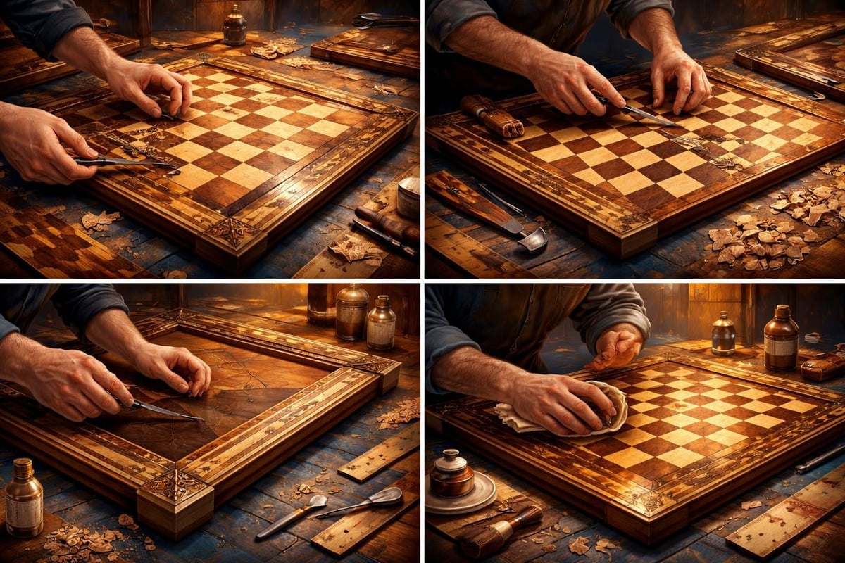 Chess board construction methods