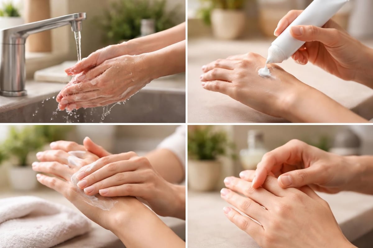 Hand cream application steps